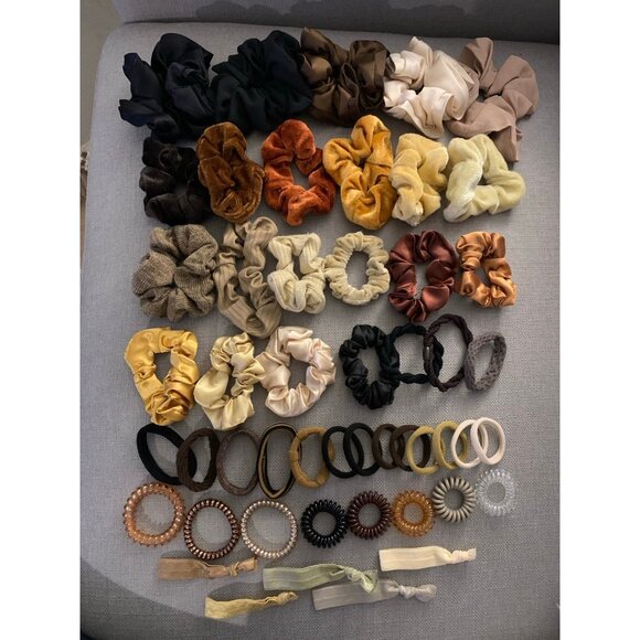 Hair Scrunchie Tie Neutral Color Assorted Bundle Set of 50 - Picture 1 of 11